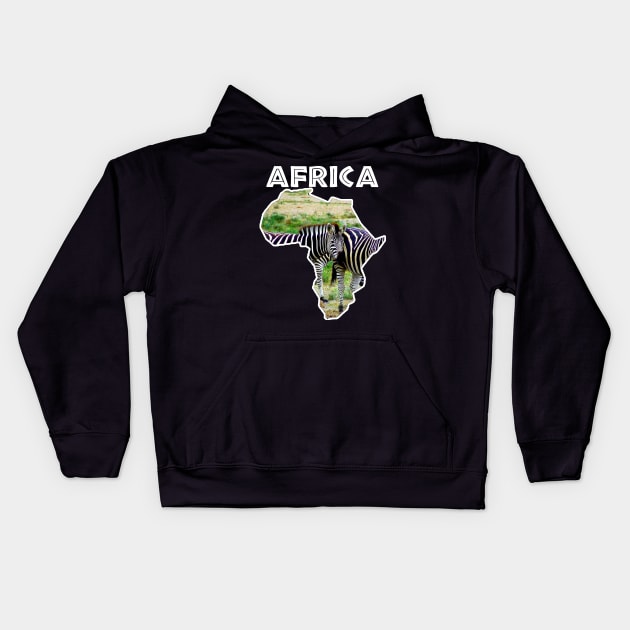 African Wildlife Continent Zebra Stripes Kids Hoodie by PathblazerStudios